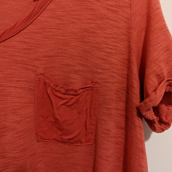 Anthropologie T.La Red Lace-up Swing Tee - Picture 3 of 8